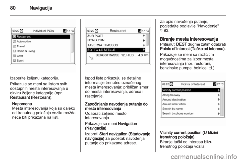 OPEL ZAFIRA C 2013.5  Uputstvo za rukovanje Infotainment sistemom (in Serbian) 
