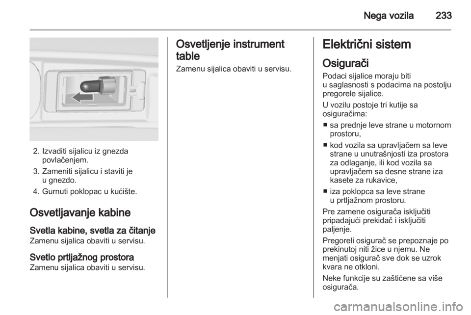 OPEL ZAFIRA TOURER 2012  Uputstvo za upotrebu (in Serbian) 