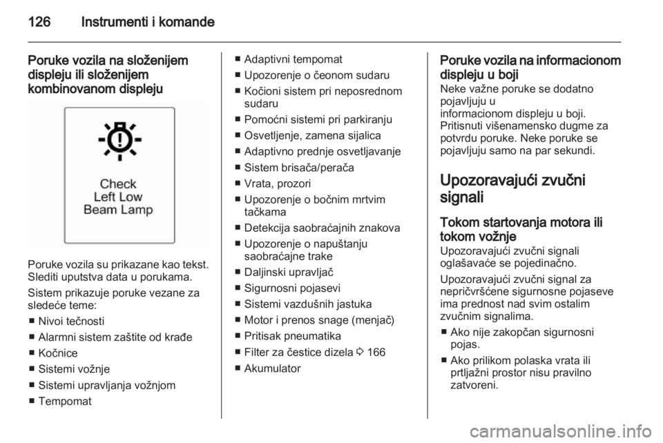 OPEL ZAFIRA TOURER 2013  Uputstvo za upotrebu (in Serbian) 