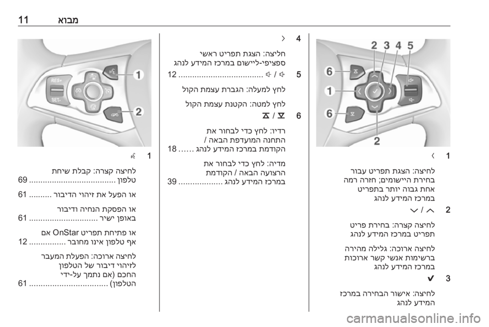 OPEL ASTRA K 2018  מערכת מידע ובידור אובמ11
1
N
הציחל
 :
תגצה
 
טירפת
 
רובע
תריחב
 
םימושייה
 ;
הרזח
 
המר
תחא
 
הובג
 
רתוי
 
טירפתב
זכרמב
 
עדימה
 
גהנל
2
P  / Q