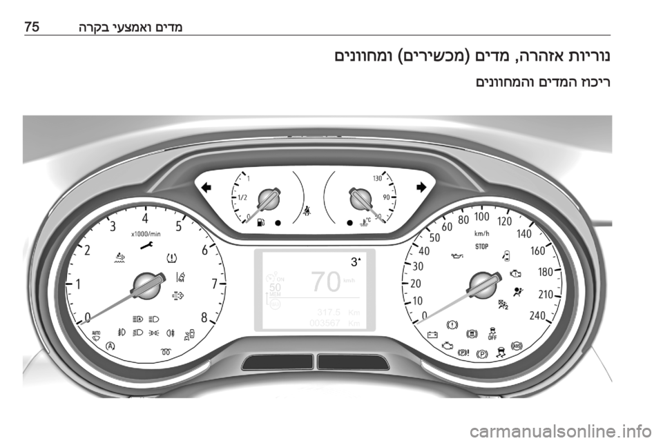 OPEL CROSSLAND X 2020  ספר הנהג םידמ
 
יעצמאו
 
הרקב75תוירונ
 
הרהזא
 ,
םידמ
) 
םירישכמ
 (
םינווחמו
זוכיר
 
םידמה
 
םינווחמהו 