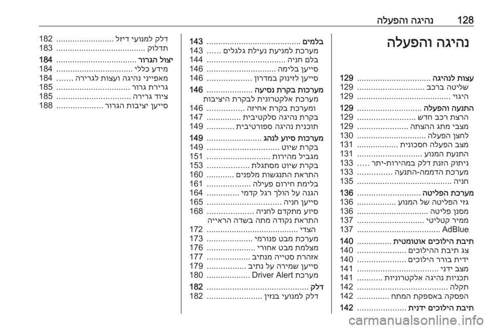 OPEL GRANDLAND X 2018.75  ספר הנהג 128הגיהנ
 
הלעפהוהגיהנ
 
הלעפהותוצע
 
הגיהנל
................................
129
הטילש
 
בכרב
.............................
129
יוגיה
...................
