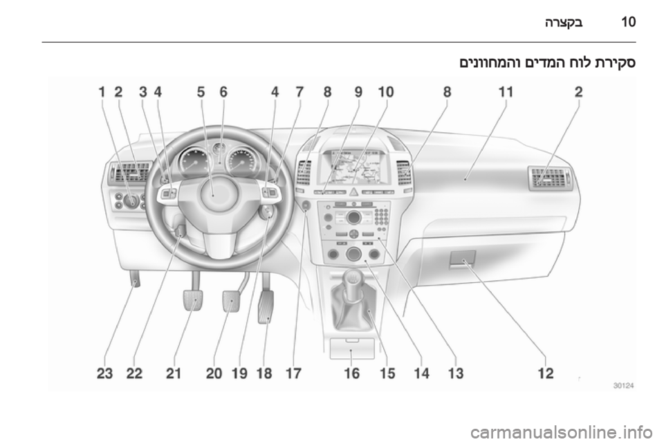 OPEL ZAFIRA 2012  ספר הנהג 