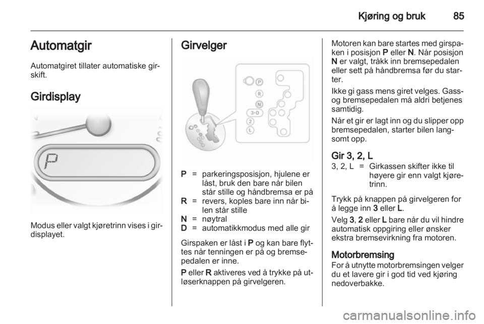 OPEL AGILA 2011  Instruksjonsbok 