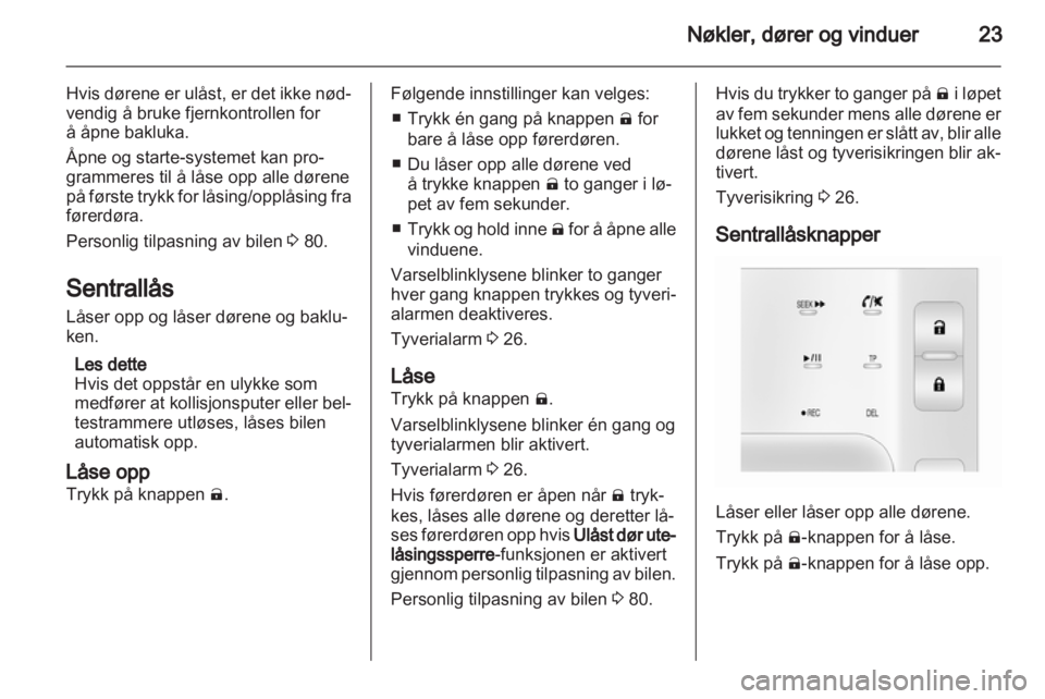 OPEL AMPERA 2012  Instruksjonsbok 