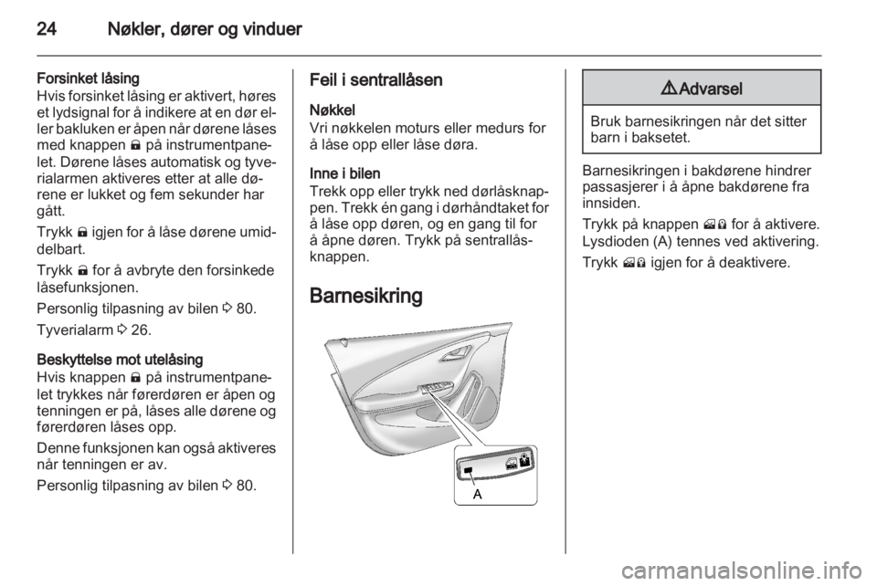 OPEL AMPERA 2012  Instruksjonsbok 
