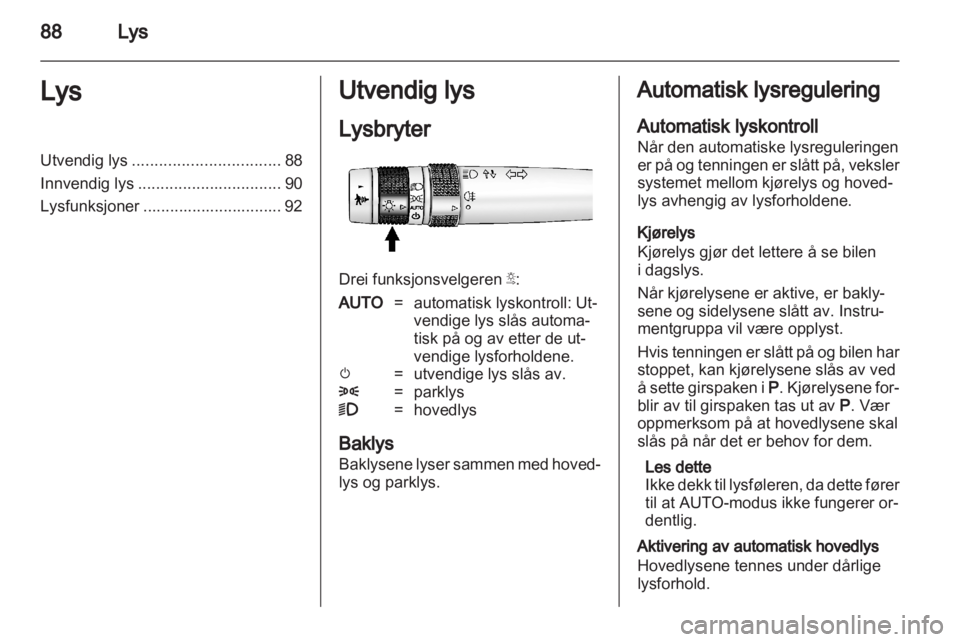 OPEL AMPERA 2012  Instruksjonsbok 