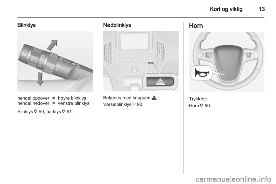 OPEL AMPERA 2013  Instruksjonsbok 