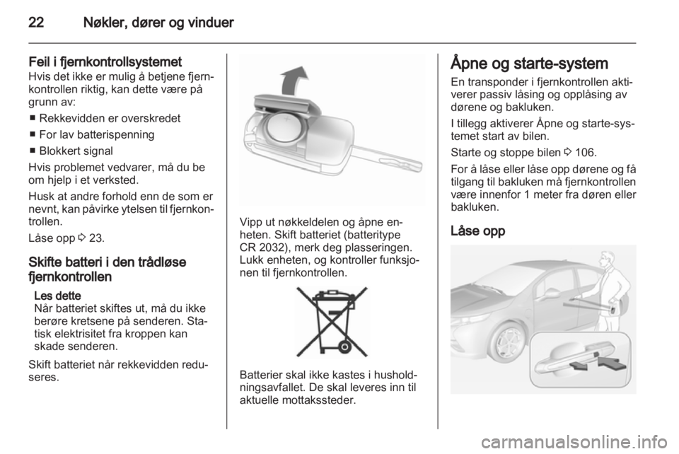 OPEL AMPERA 2013  Instruksjonsbok 