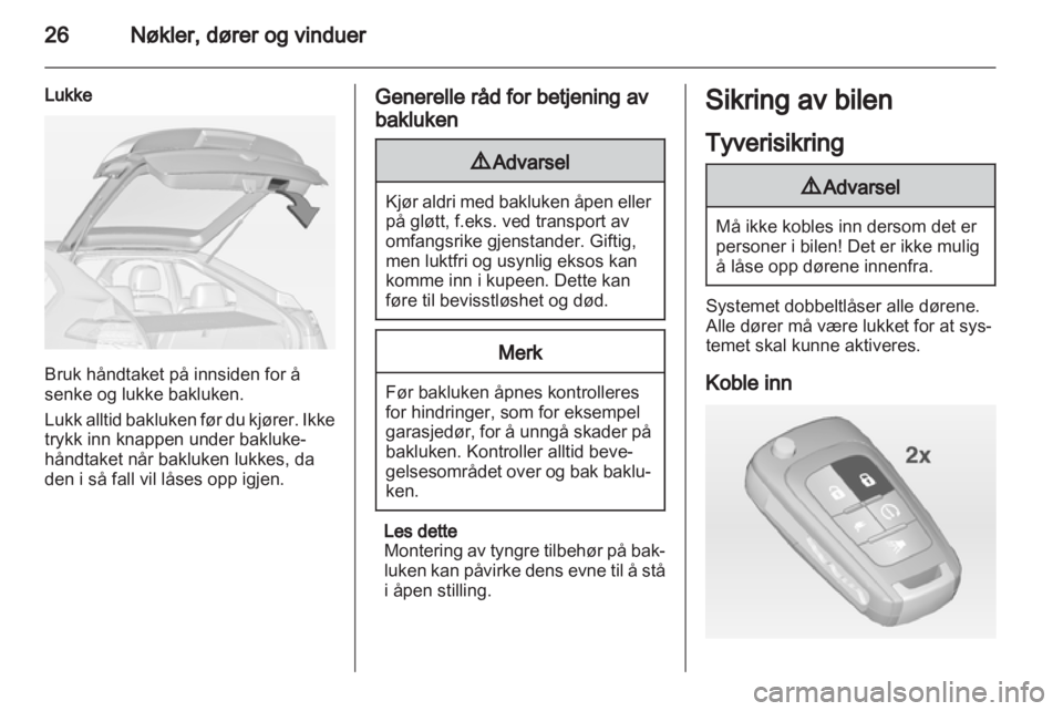OPEL AMPERA 2013  Instruksjonsbok 