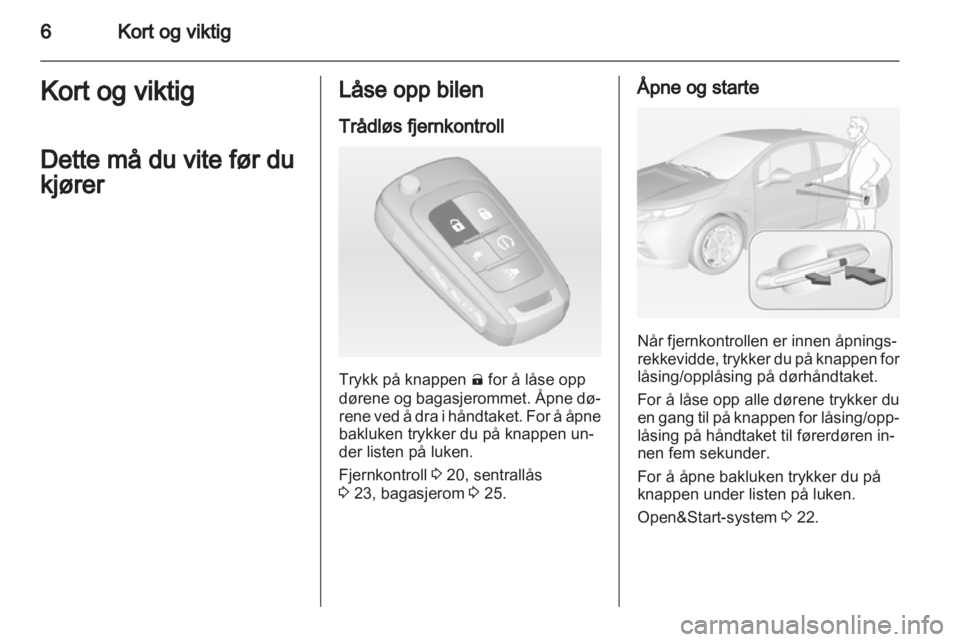 OPEL AMPERA 2013  Instruksjonsbok 