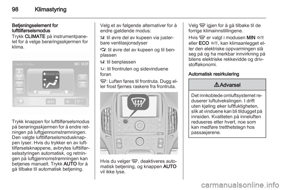 OPEL AMPERA 2013  Instruksjonsbok 