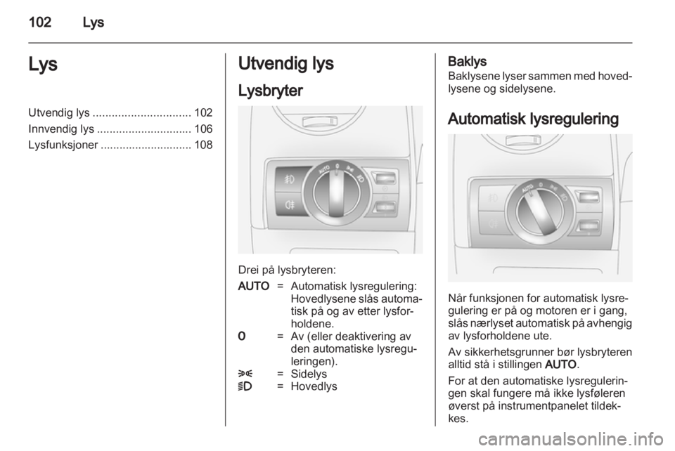 OPEL ANTARA 2012.5  Instruksjonsbok 