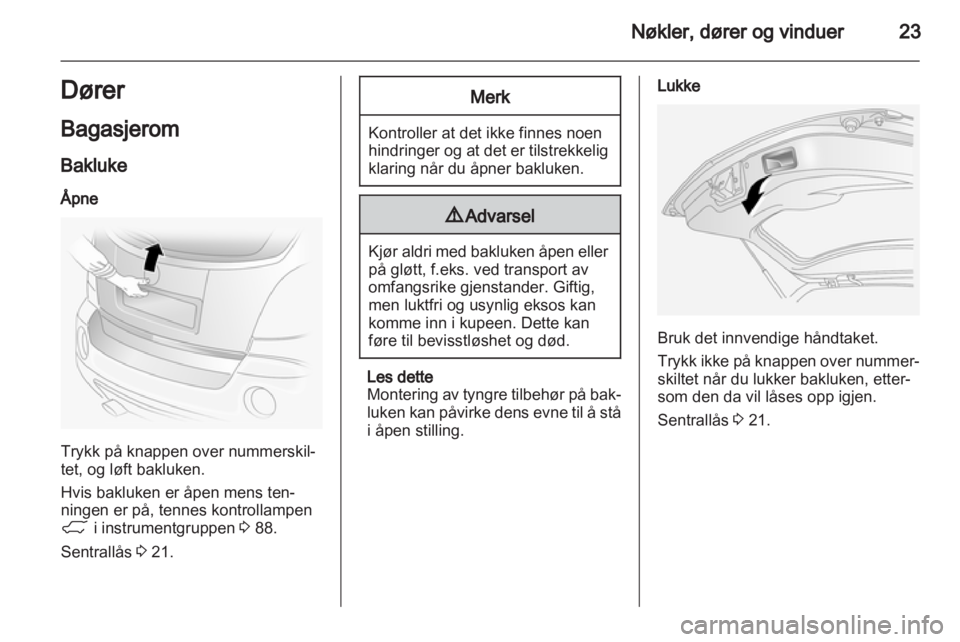 OPEL ANTARA 2012.5  Instruksjonsbok 