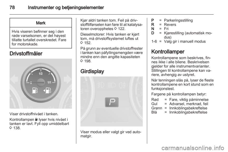 OPEL ANTARA 2013.5  Instruksjonsbok 