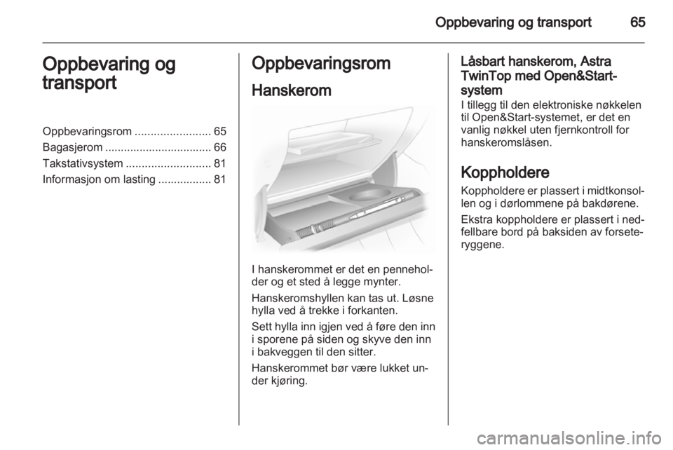OPEL ASTRA H 2012  Instruksjonsbok 