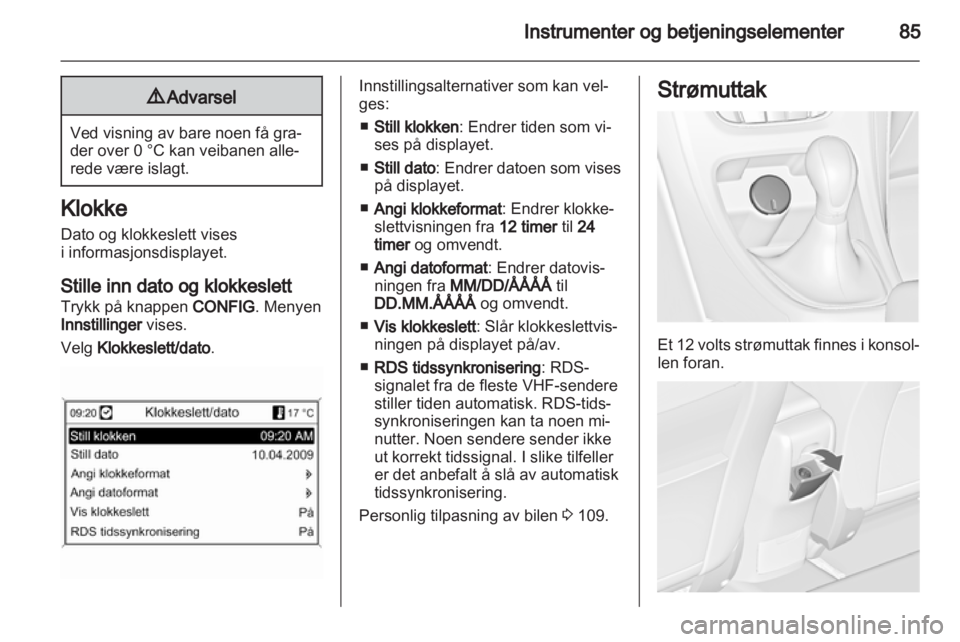 OPEL ASTRA J 2011  Instruksjonsbok 