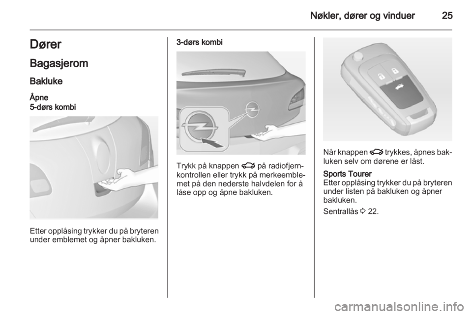 OPEL ASTRA J 2013  Instruksjonsbok 