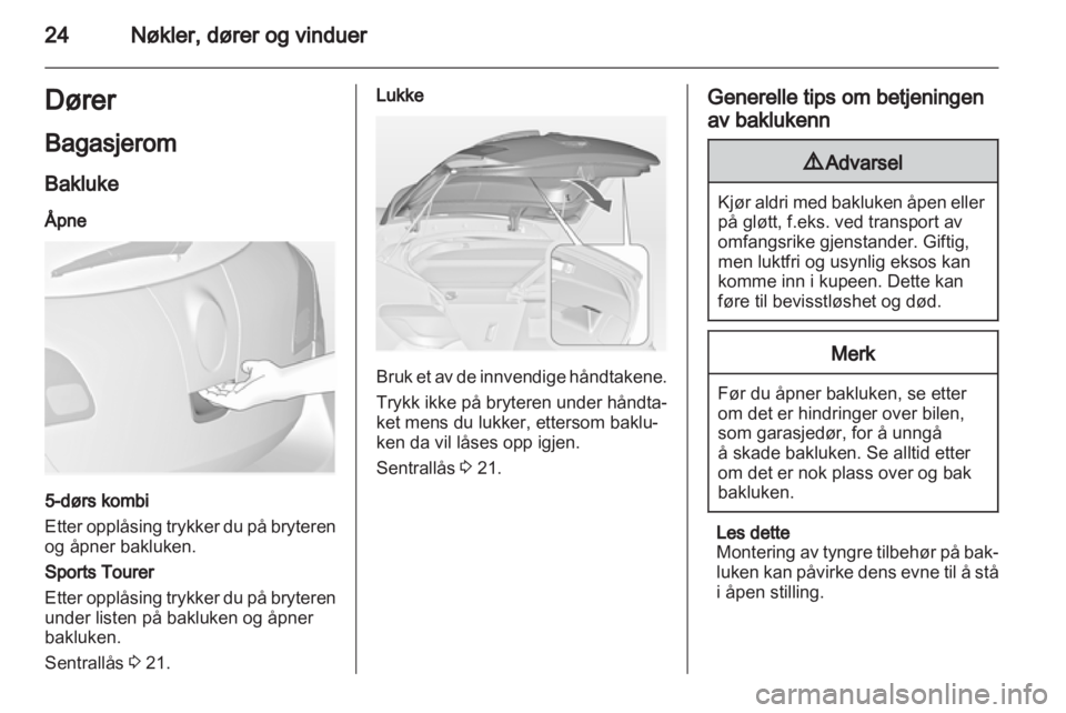OPEL ASTRA J HB5 & ST 2012  Instruksjonsbok 