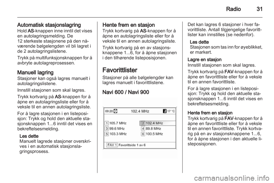 OPEL CASCADA 2013.5  Brukerhåndbok for infotainmentsystem 