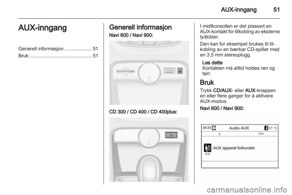 OPEL CASCADA 2013.5  Brukerhåndbok for infotainmentsystem 