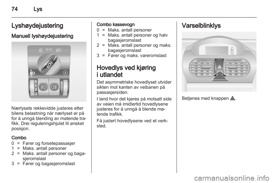 OPEL COMBO 2011  Instruksjonsbok 