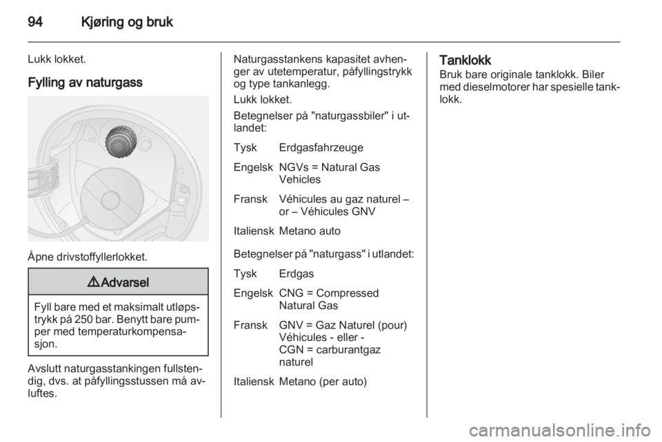 OPEL COMBO D 2012  Instruksjonsbok 
