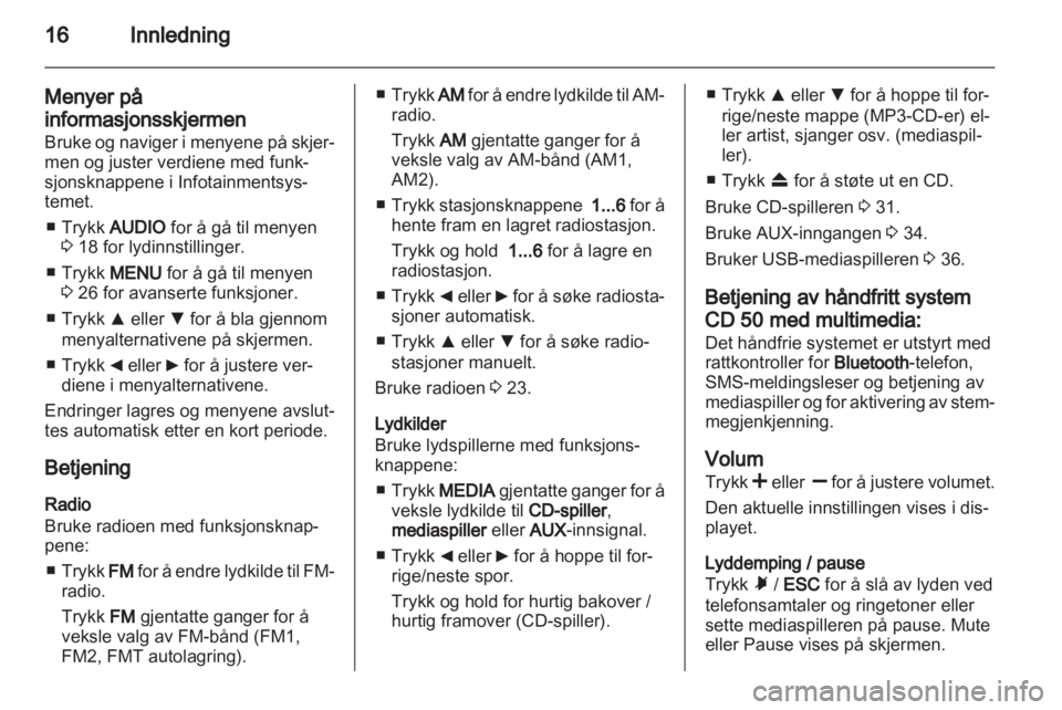OPEL COMBO D 2013  Brukerhåndbok for infotainmentsystem 