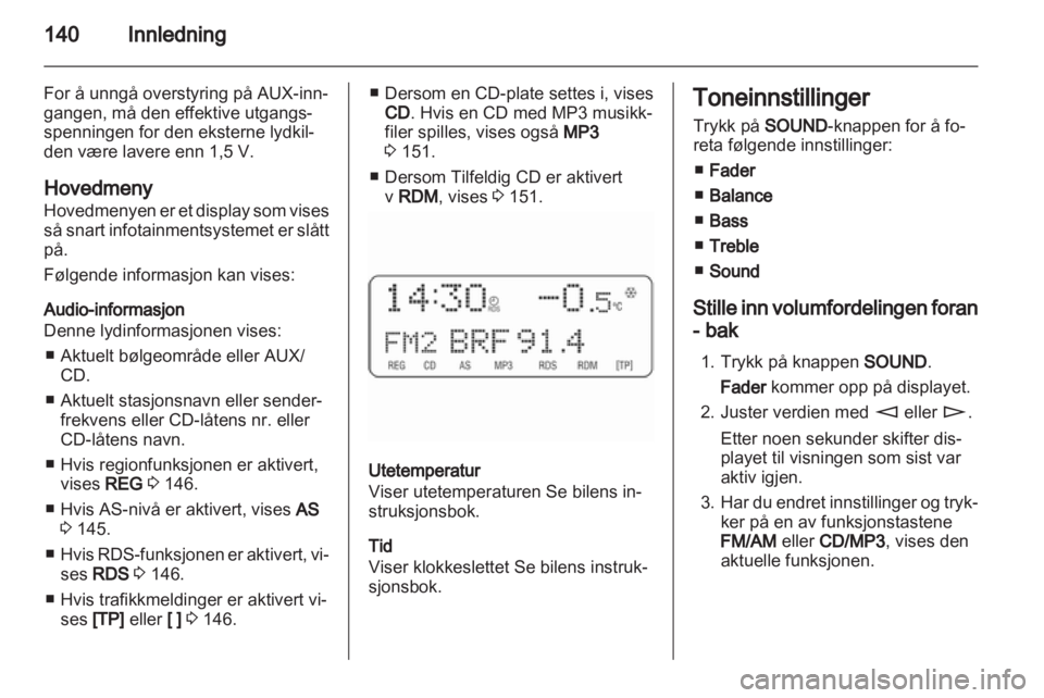 OPEL CORSA 2010.5  Brukerhåndbok for infotainmentsystem 