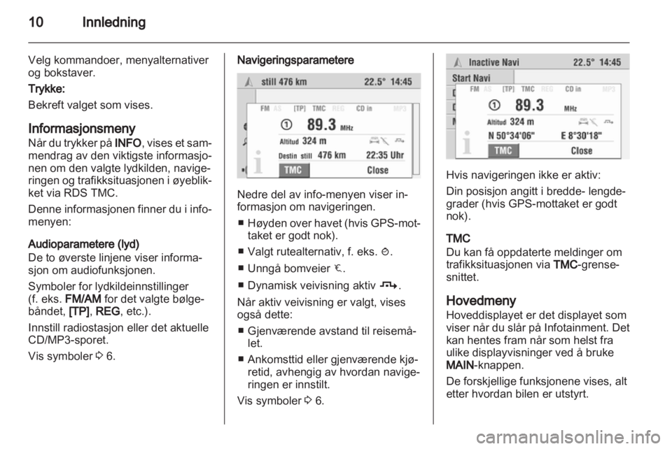 OPEL CORSA 2010.5  Brukerhåndbok for infotainmentsystem 
