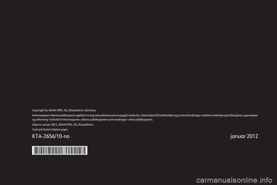 OPEL CORSA 2012.5  Instruksjonsbok 