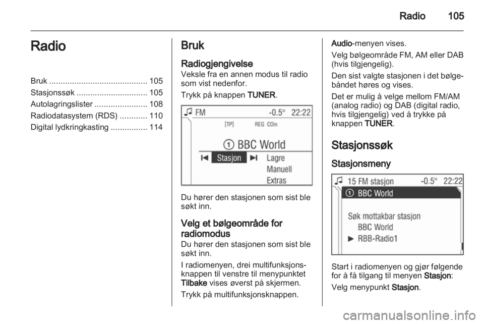 OPEL CORSA 2013  Brukerhåndbok for infotainmentsystem 