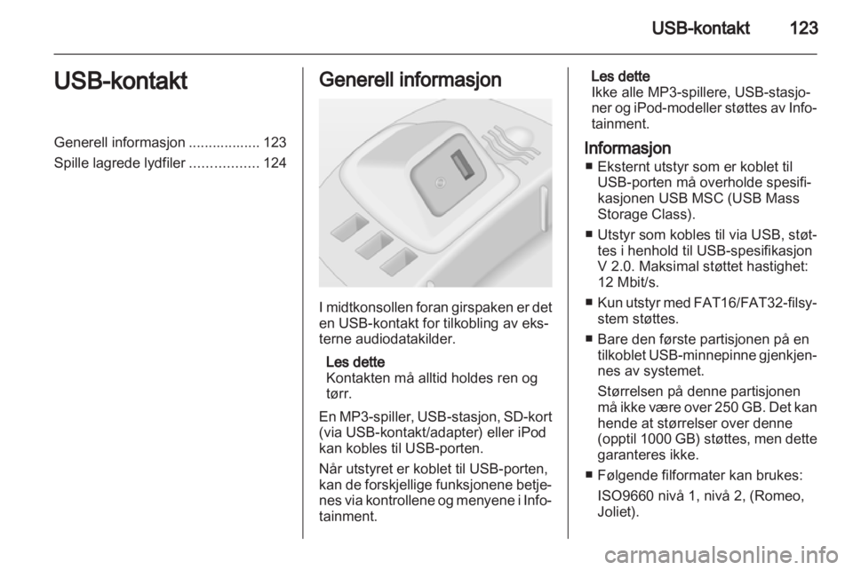 OPEL CORSA 2013  Brukerhåndbok for infotainmentsystem 