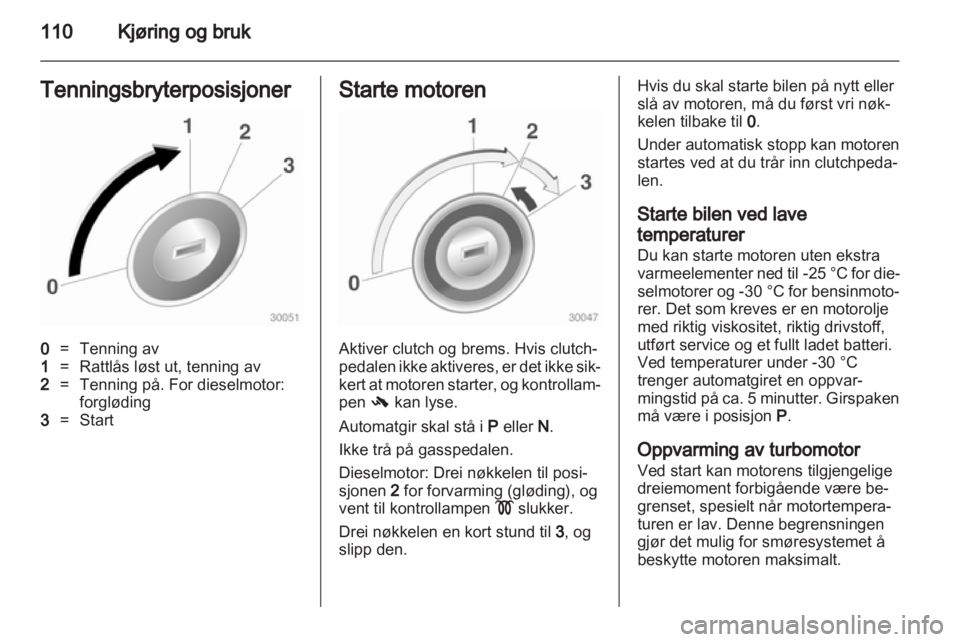 OPEL CORSA 2013  Instruksjonsbok 