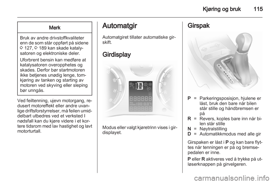 OPEL CORSA 2013  Instruksjonsbok 