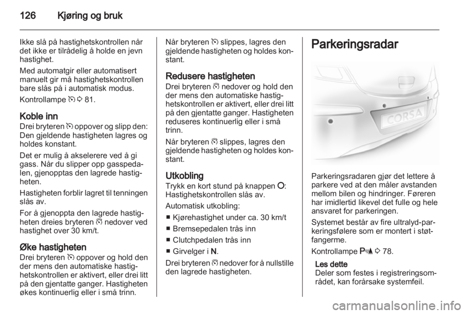 OPEL CORSA 2013  Instruksjonsbok 