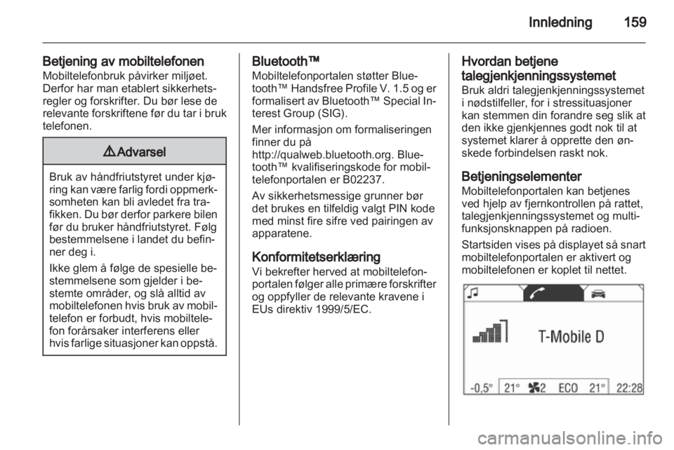 OPEL CORSA 2013.5  Brukerhåndbok for infotainmentsystem 