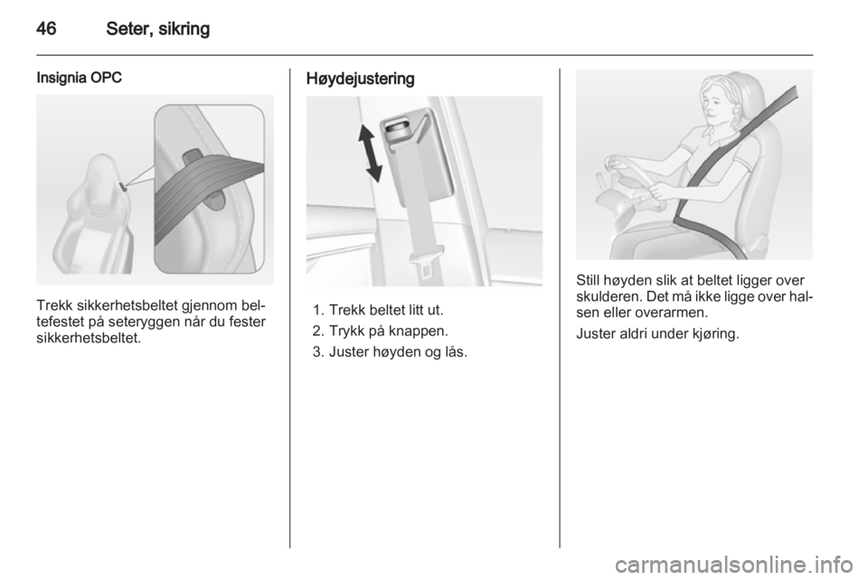 OPEL INSIGNIA 2010  Instruksjonsbok 