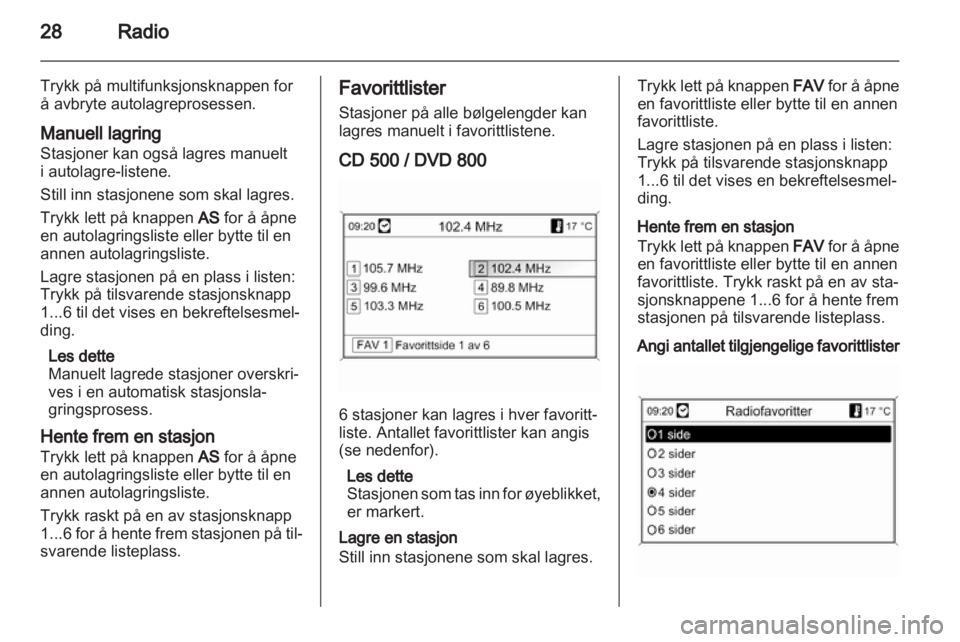 OPEL INSIGNIA 2010.5  Brukerhåndbok for infotainmentsystem 