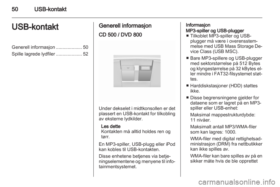 OPEL INSIGNIA 2010.5  Brukerhåndbok for infotainmentsystem 