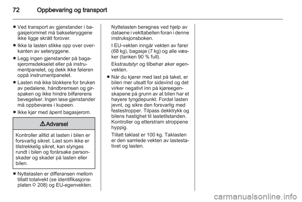 OPEL INSIGNIA 2012  Instruksjonsbok 