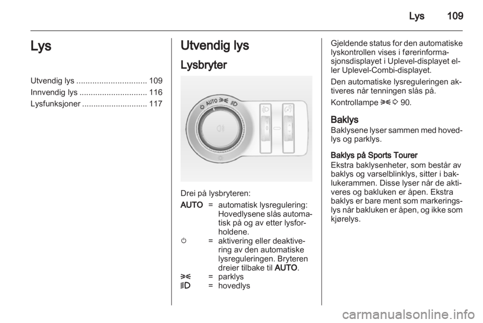 OPEL INSIGNIA 2012.5  Instruksjonsbok 