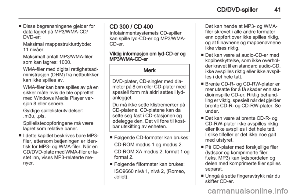 OPEL MERIVA 2011.5  Brukerhåndbok for infotainmentsystem 