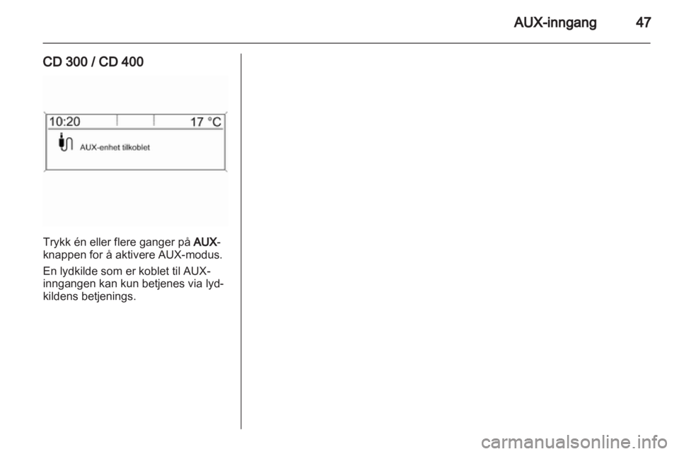 OPEL MERIVA 2011.5  Brukerhåndbok for infotainmentsystem 