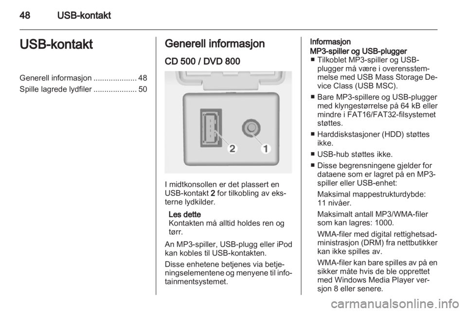OPEL MERIVA 2011.5  Brukerhåndbok for infotainmentsystem 