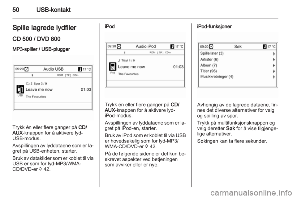 OPEL MERIVA 2011.5  Brukerhåndbok for infotainmentsystem 
