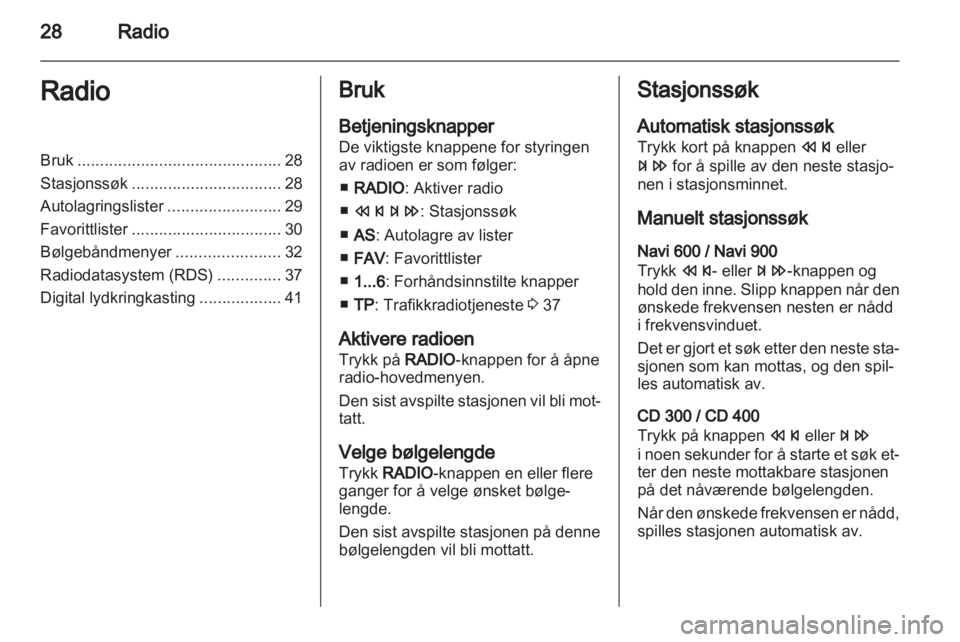 OPEL MERIVA 2012  Brukerhåndbok for infotainmentsystem 
