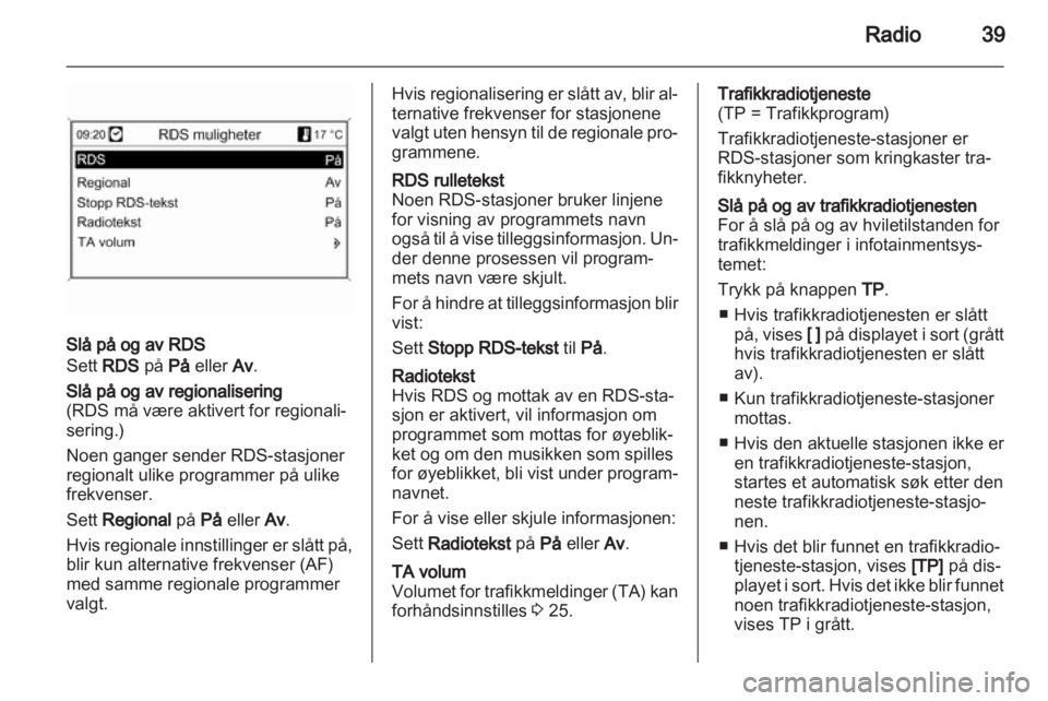 OPEL MERIVA 2012.5  Brukerhåndbok for infotainmentsystem 
