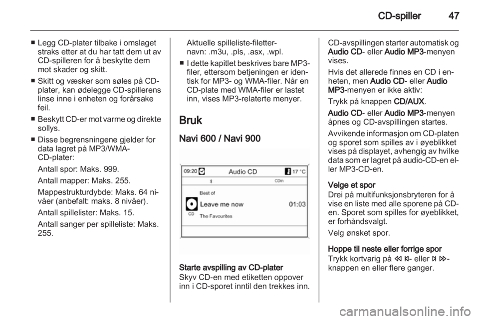 OPEL MERIVA 2012.5  Brukerhåndbok for infotainmentsystem 