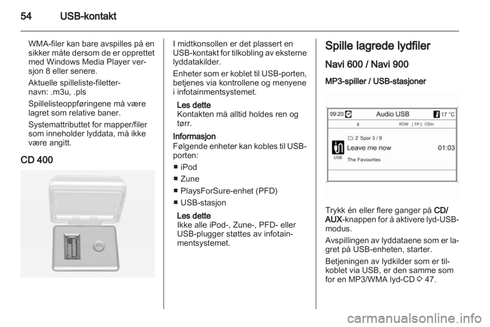 OPEL MERIVA 2012.5  Brukerhåndbok for infotainmentsystem 